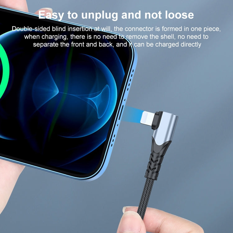 6A PD 20W USB-C / Type-C 轉 8 Pin 彎頭手機數據線，1m，2m