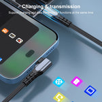6A PD 20W USB-C / Type-C 轉 8 Pin 彎頭手機數據線，1m，2m