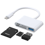 JOYROOM S-H142 4 合 1 8 Pin 轉 SD / TF 卡 + 8 Pin 充電 + USB 介面 OTG 相機讀卡器轉接器