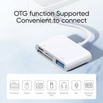JOYROOM S-H142 4 合 1 8 Pin 轉 SD / TF 卡 + 8 Pin 充電 + USB 介面 OTG 相機讀卡器轉接器