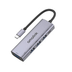 amalink 95119D Type-C / USB-C 轉 4埠 USB + PD 3.0 多功能集線器擴充座，95119D