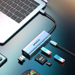 amalink 95120D Type-C / USB-C 轉 SD/TF + 3埠 USB + PD 3.0 多功能集線器擴充座，95120D
