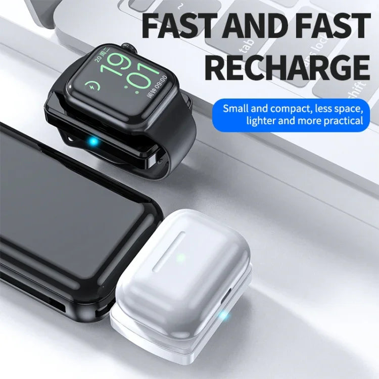 JJT-997 Type-C 介面耳機與手錶雙面無線充電器，適用於 AirPods 與 iWatch