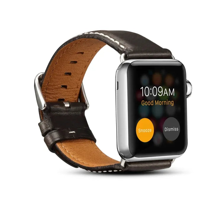 油蠟復古牛皮錶帶，適用於 Apple Watch 系列，適用於 Apple Watch Series 5