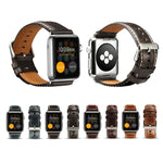 油蠟復古牛皮錶帶，適用於 Apple Watch 系列，適用於 Apple Watch Series 5