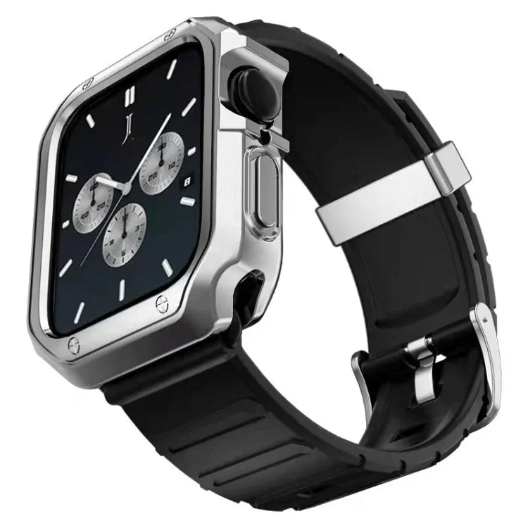 矽膠錶帶 + 錶殼組合，適用於 Apple Watch 系列 9 / 8 / 7 41mm，適用於 Apple Watch 系列 9 / 8 / 7 45mm