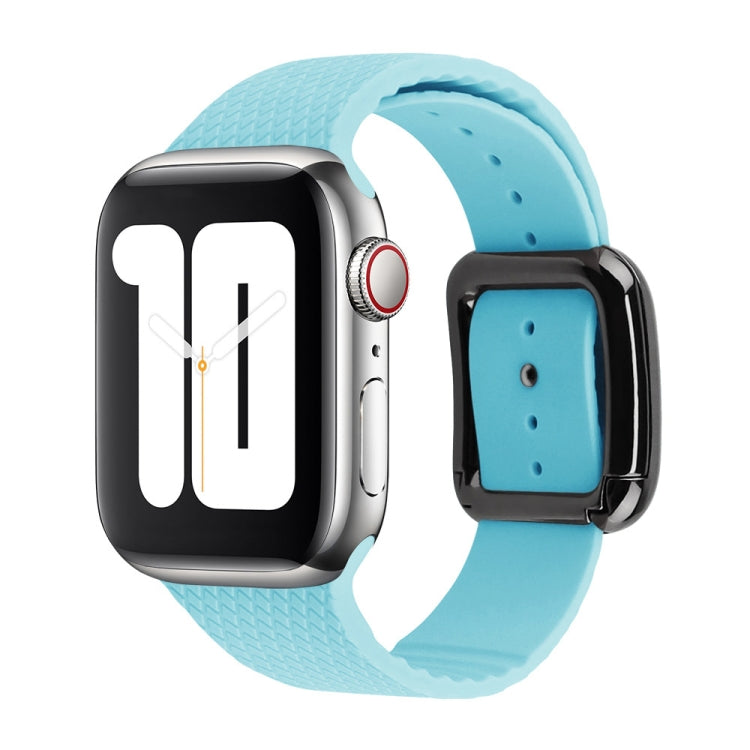 黑色扣環矽膠錶帶，適用於 Apple Watch Series 7 41mm / 6&SE&5&4 40mm / 3&2&1 38mm