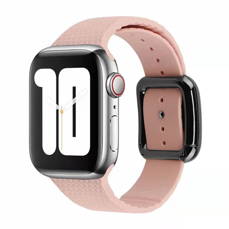 黑色扣環矽膠錶帶，適用於 Apple Watch Series 7 41mm / 6&SE&5&4 40mm / 3&2&1 38mm