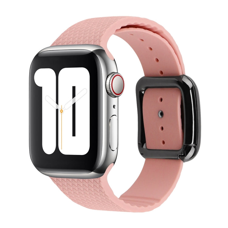 黑色扣環矽膠錶帶，適用於 Apple Watch Series 7 41mm / 6&SE&5&4 40mm / 3&2&1 38mm