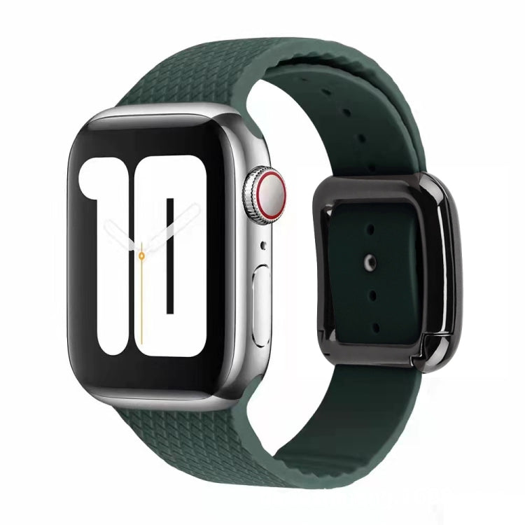 黑色扣環矽膠錶帶，適用於 Apple Watch Series 7 41mm / 6&SE&5&4 40mm / 3&2&1 38mm