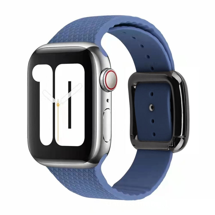 黑色扣環矽膠錶帶，適用於 Apple Watch Series 7 41mm / 6&SE&5&4 40mm / 3&2&1 38mm