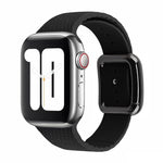 黑色扣環矽膠錶帶，適用於 Apple Watch Series 7 41mm / 6&SE&5&4 40mm / 3&2&1 38mm