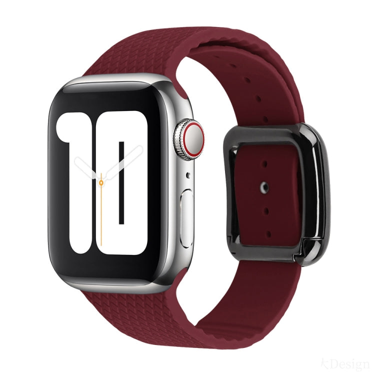 黑色扣環矽膠錶帶，適用於 Apple Watch Series 7 41mm / 6&SE&5&4 40mm / 3&2&1 38mm