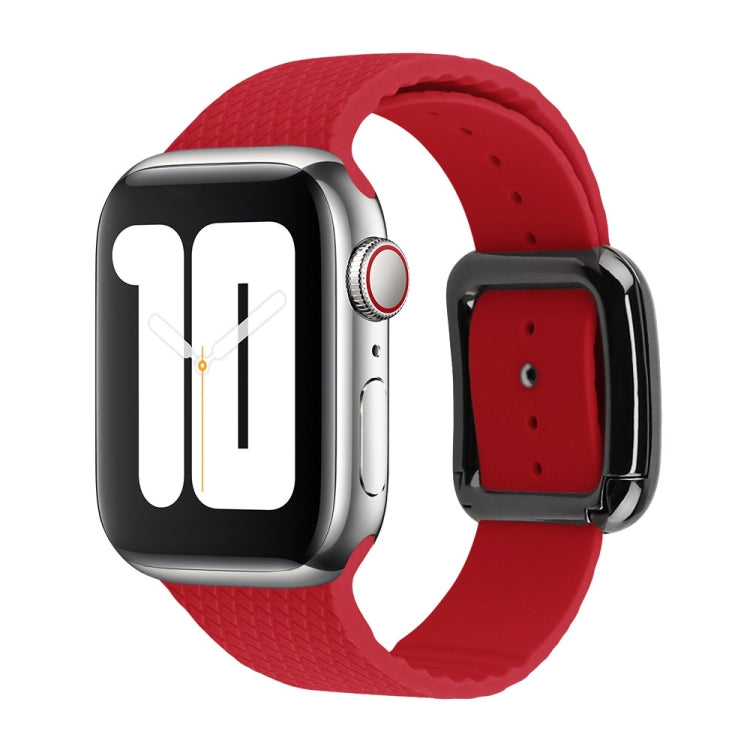 黑色扣環矽膠錶帶，適用於 Apple Watch Series 7 41mm / 6&SE&5&4 40mm / 3&2&1 38mm