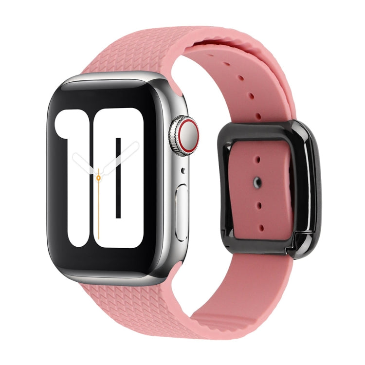 黑色扣環矽膠錶帶，適用於 Apple Watch Series 7 41mm / 6&SE&5&4 40mm / 3&2&1 38mm