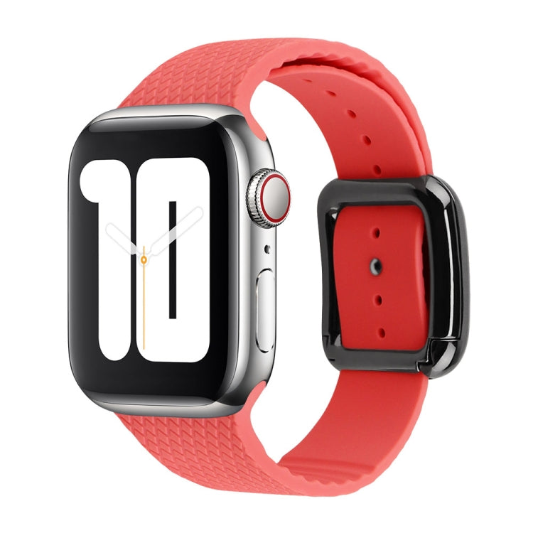 黑色扣環矽膠錶帶，適用於 Apple Watch Series 7 41mm / 6&SE&5&4 40mm / 3&2&1 38mm