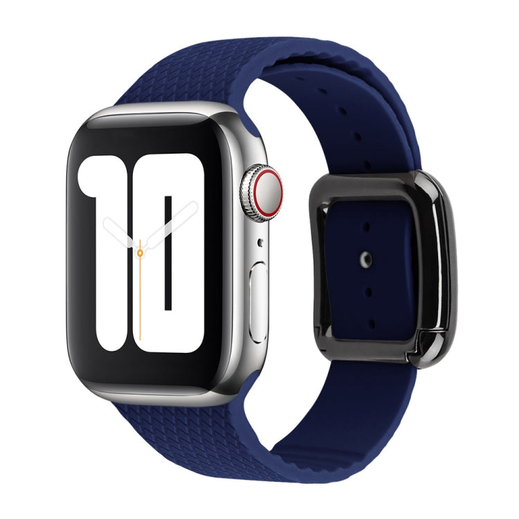 黑色扣環矽膠錶帶，適用於 Apple Watch Series 7 41mm / 6&SE&5&4 40mm / 3&2&1 38mm