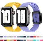 黑色扣環矽膠錶帶，適用於 Apple Watch Series 7 41mm / 6&SE&5&4 40mm / 3&2&1 38mm