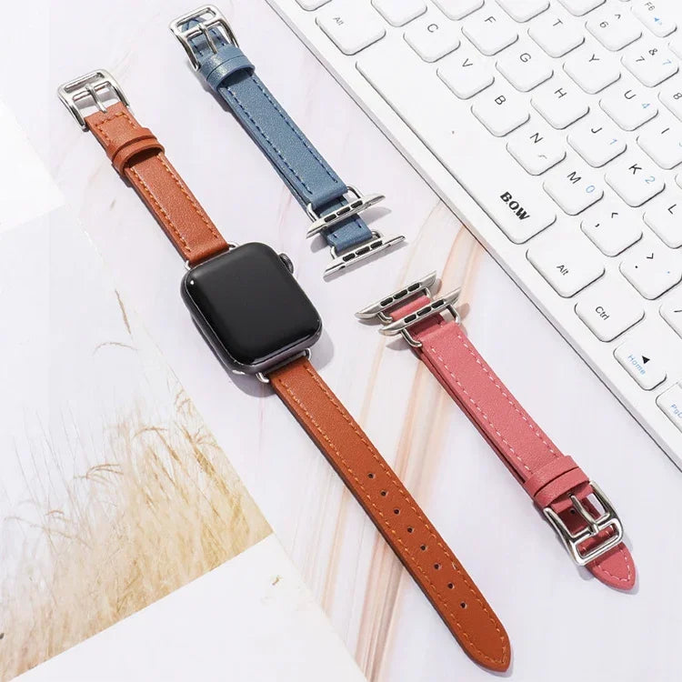 14mm 牛皮皮革錶帶，適用於 Apple Watch 系列，7 41mm/6&SE&5&4 40mm/3&2&1 38mm，7 45mm/6&SE&5&4 44mm/3&2&1 42mm