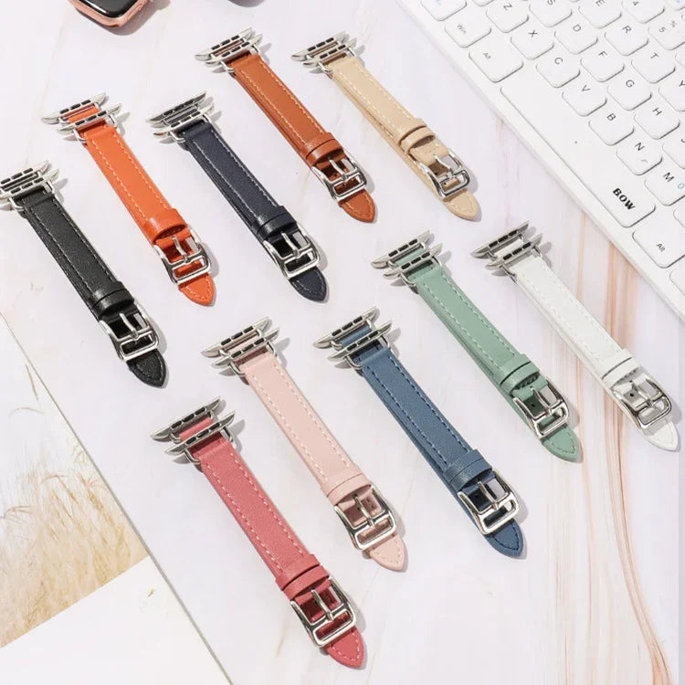 14mm 牛皮皮革錶帶，適用於 Apple Watch 系列，7 41mm/6&SE&5&4 40mm/3&2&1 38mm，7 45mm/6&SE&5&4 44mm/3&2&1 42mm