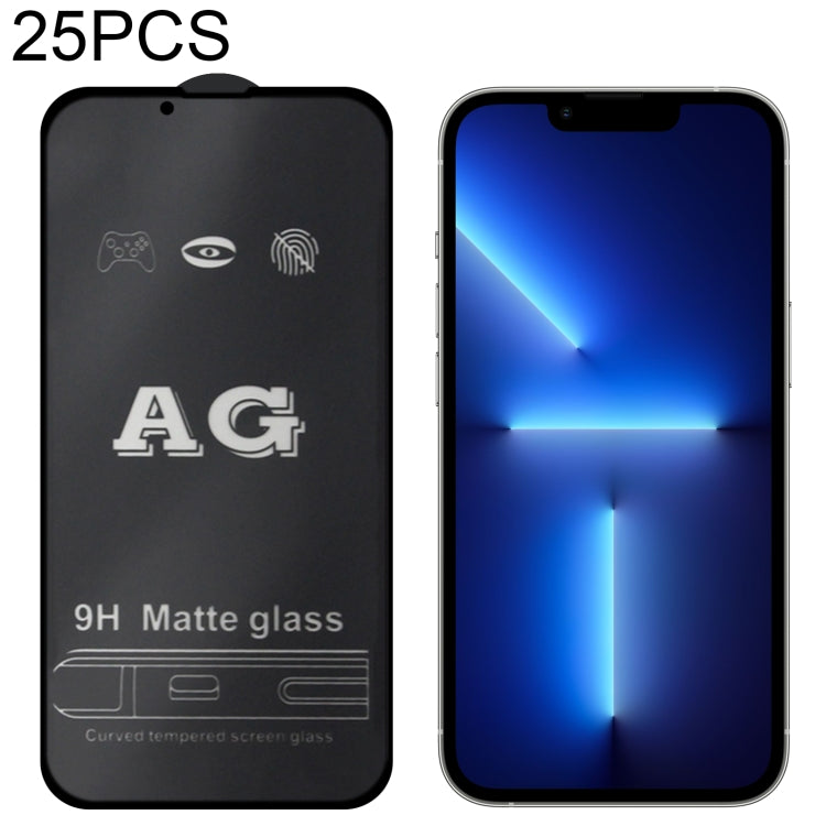 For iPhone 17e / 16e / 13 / 13 Pro 25pcs AG Matte Frosted Full Cover Tempered Glass Film, For iPhone 17e / 16e / 13 / 13 Pro  (25pcs), For iPhone 13 Pro Max (25pcs)