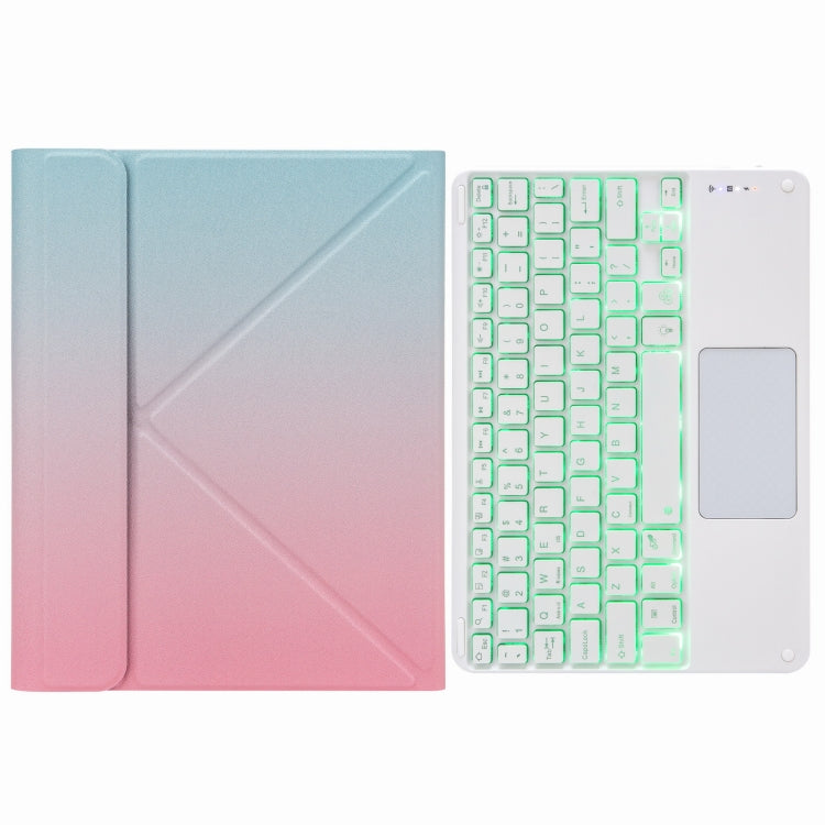 H-102CS 觸控背光藍牙鍵盤皮套，帶後方三折支架，適用於 iPad 10.2 2020 & 2019 / Pro 10.5 吋