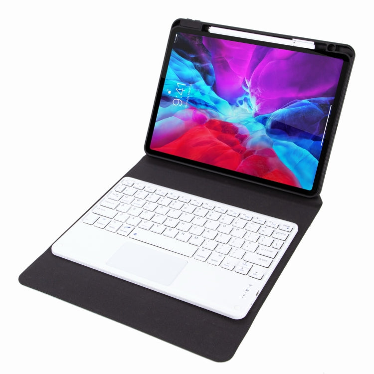 H-097C 觸控藍牙鍵盤皮套，帶後方三折支架，適用於 iPad 9.7 2018 & 2017，適用於 iPad Pro 11 吋 2021 & 2020 & 2018 / Air 2020 10.9 吋