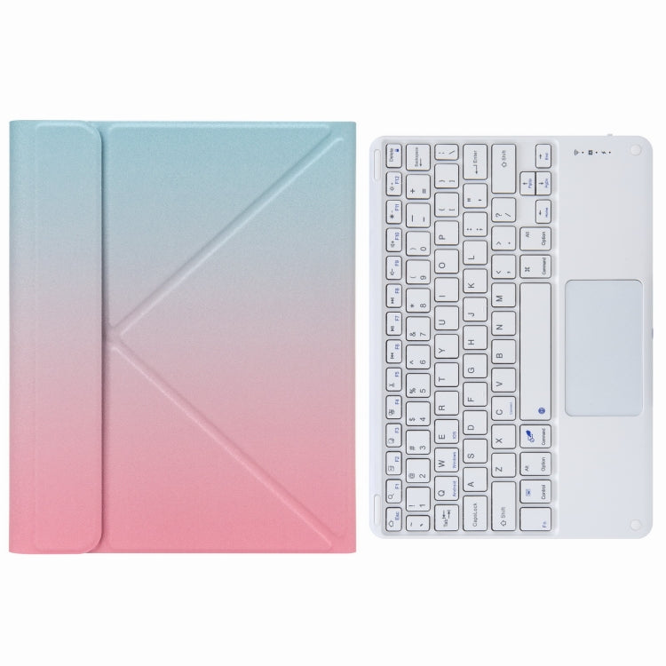 H-097C 觸控藍牙鍵盤皮套，帶後方三折支架，適用於 iPad 9.7 2018 & 2017，適用於 iPad Pro 11 吋 2021 & 2020 & 2018 / Air 2020 10.9 吋