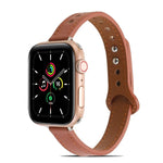 雙鉚釘皮革錶帶，適用於 Apple Watch 系列，7 41mm / 6&SE&5&4 40mm / 3&2&1 38mm，7 45mm / 6&SE&5&4 44mm / 3&2&1 42mm