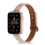 雙鉚釘皮革錶帶，適用於 Apple Watch 系列，7 41mm / 6&SE&5&4 40mm / 3&2&1 38mm，7 45mm / 6&SE&5&4 44mm / 3&2&1 42mm