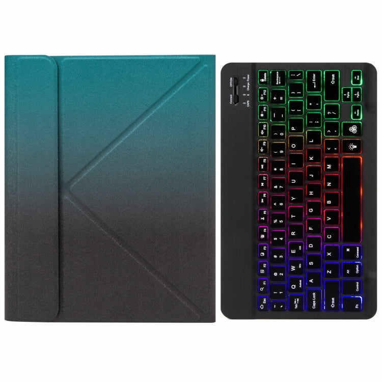 H-102S3 Tri-color Backlight Bluetooth Keyboard Leather Case with Rear Three-fold Holder, For iPad 10.2 2020 & 2019 / Pro 10.5 inch, For iPad 9.7 2018 & 2017