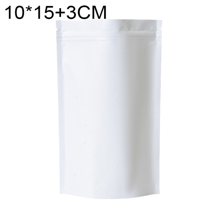 100個/套啞光鋁箔零食立式袋，8x12+3cm，9x13+3cm，10x15+3cm，12x20+4cm