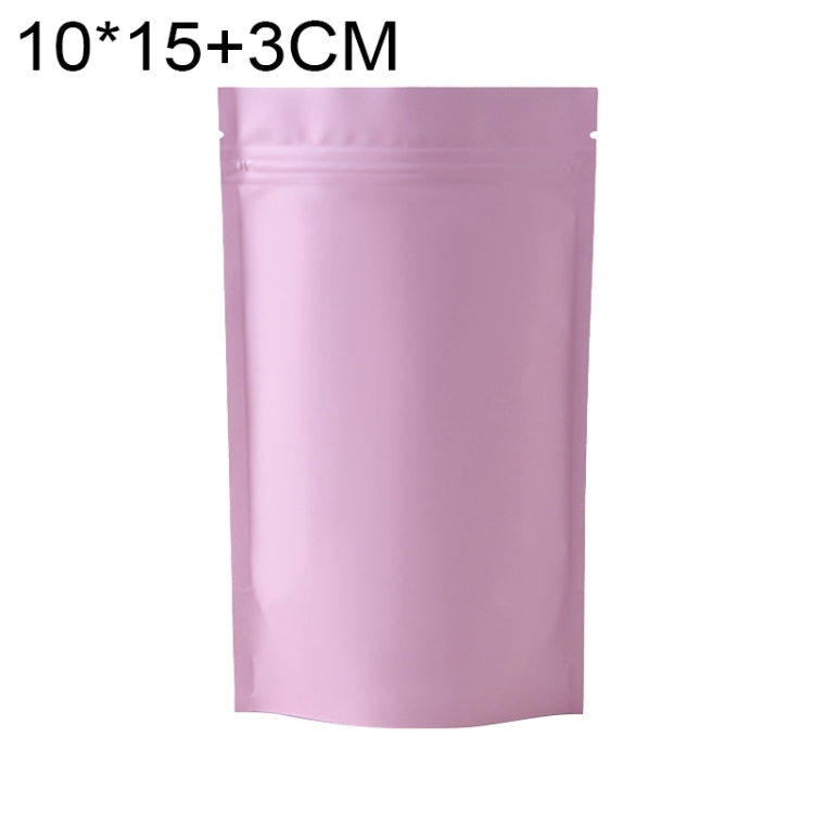 100個/套啞光鋁箔零食立式袋，8x12+3cm，9x13+3cm，10x15+3cm，12x20+4cm