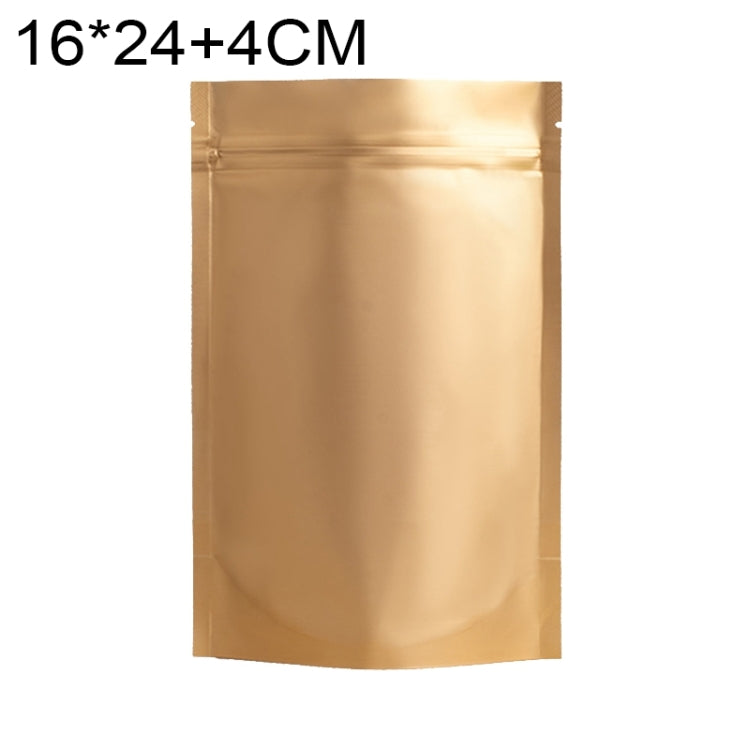 100個/套啞光鋁箔零食立式袋，14x20+4cm，15x22+4cm，16x24+4cm，18x26+4cm