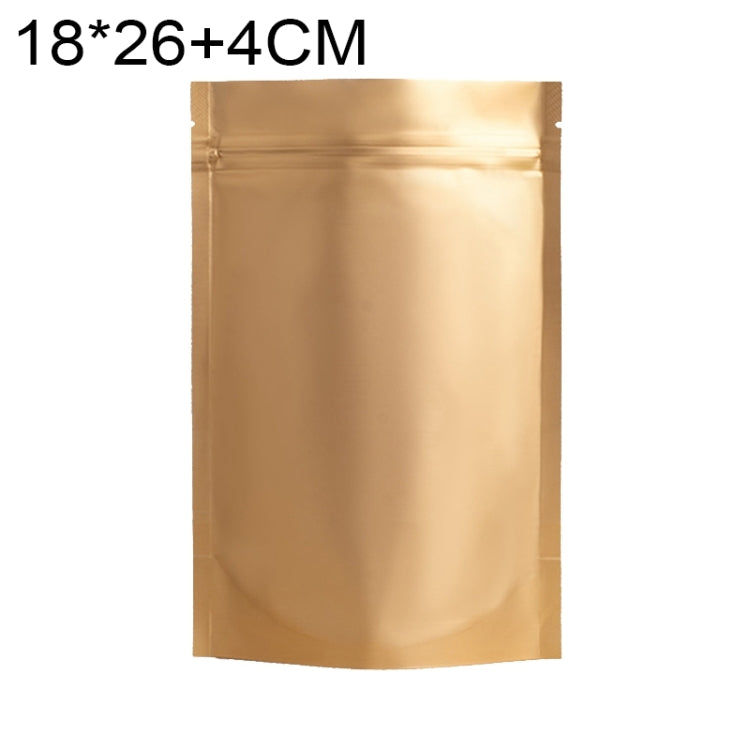 100個/套啞光鋁箔零食立式袋，14x20+4cm，15x22+4cm，16x24+4cm，18x26+4cm