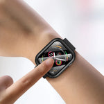 ROCK 2 合 1 PC 框架 + 強化玻璃保護殼，適用於 Apple Watch Series 9 / 8 / 7 41mm，適用於 Apple Watch Series 9 / 8 / 7 45mm