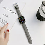 Genuine Leather Watchband For Apple Watch Series, 7 41mm / 6&SE&5&4 40mm / 3&2&1 38mm, 7 45mm / 6&SE&5&4 44mm / 3&2&1 42mm