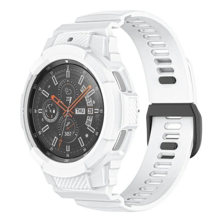碳纖維運動矽膠一體式錶帶，適用於 Samsung Galaxy Watch4 Classic 42mm