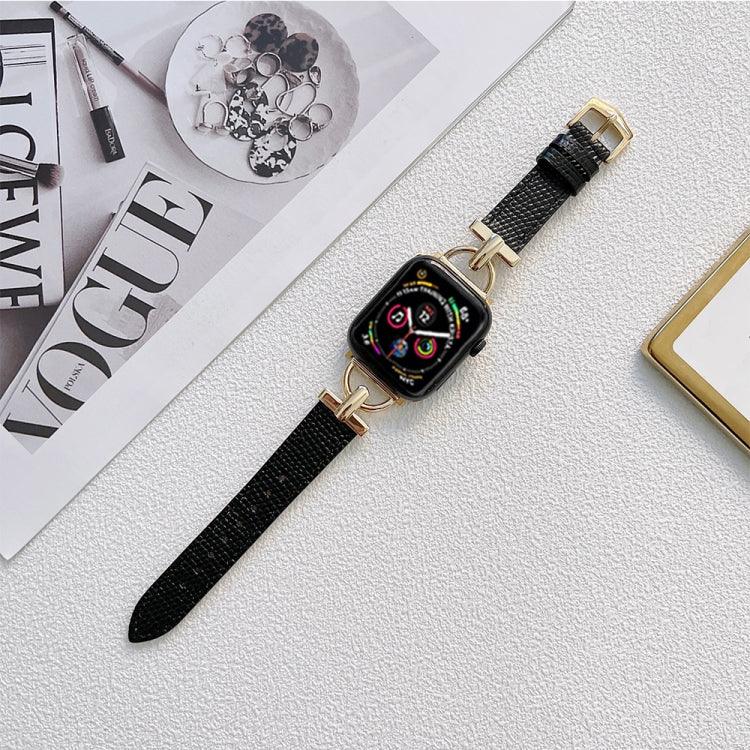 D 型鋼 + 真皮錶帶，適用於 Apple Watch 系列，7 41mm / 6&SE&5&4 40mm / 3&2&1 38mm，7 45mm / 6&SE&5&4 44mm / 3&2&1 42mm