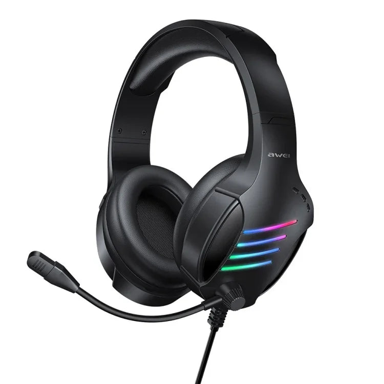 awei GM-5 USB + 3.5mm 環境燈光遊戲有線耳機附麥克風，GM-5