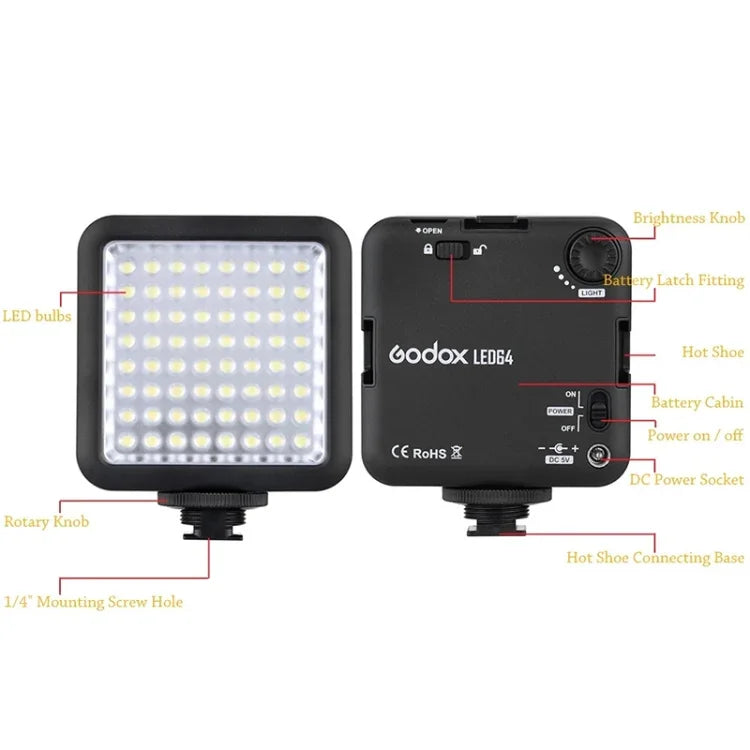 Godox LED64 LED影片拍攝燈，LED64
