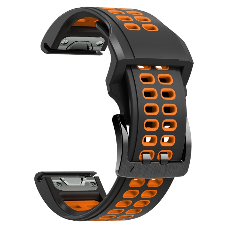 Dual Row Holes Two-color Silicone Watchband, 22mm, 26mm