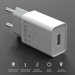 IVON AD-33 2合1 2.1A 單USB埠旅行充電器 + 1米 USB 轉 Micro USB 數據線組合，EU插頭，US插頭