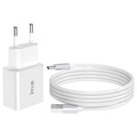 IVON AD-35 2合1 18W QC3.0 USB埠旅行充電器 + 1米 USB 轉 USB-C / Type-C 數據線組合，EU插頭，US插頭