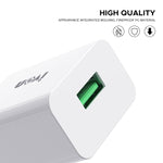 IVON AD-35 2合1 18W QC3.0 USB埠旅行充電器 + 1米 USB 轉 USB-C / Type-C 數據線組合，EU插頭，US插頭