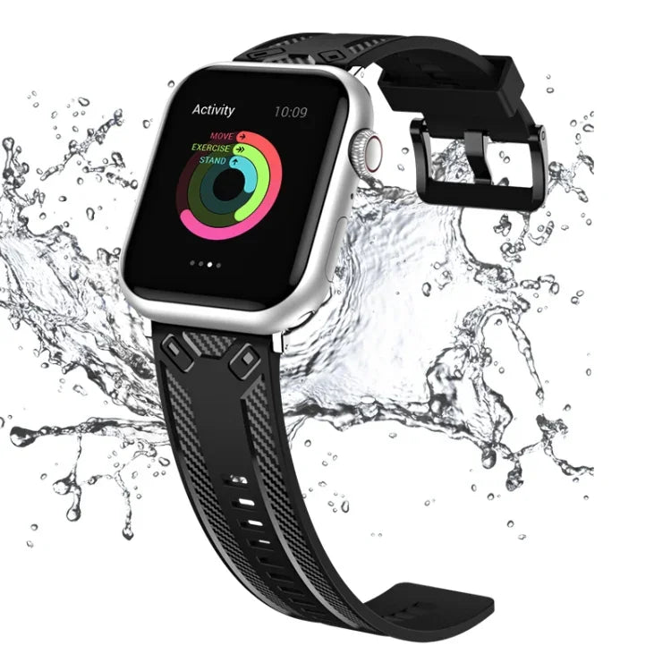 碳纖維紋理錶帶，適用於 Apple Watch 系列，7 41mm / 6&SE&5&4 40mm / 3&2&1 38mm，7 45mm / 6&SE&5&4 44mm / 3&2&1 42mm