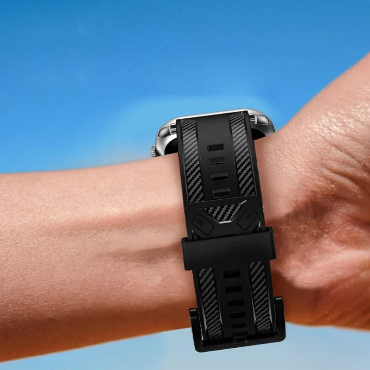 碳纖維紋理錶帶，適用於 Apple Watch 系列，7 41mm / 6&SE&5&4 40mm / 3&2&1 38mm，7 45mm / 6&SE&5&4 44mm / 3&2&1 42mm