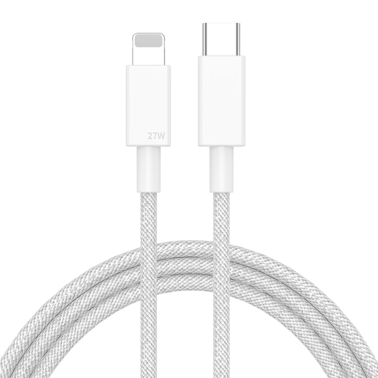 27W PD USB-C / Type-C 轉 8 Pin 快充編織數據線，線長：1m，27W