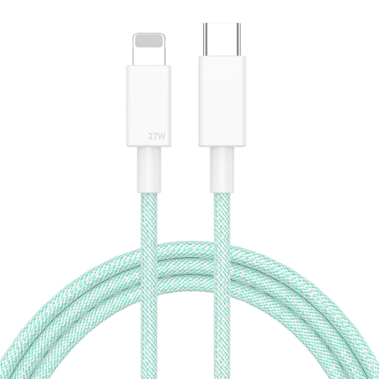 27W PD USB-C / Type-C 轉 8 Pin 快充編織數據線，線長：1m，27W