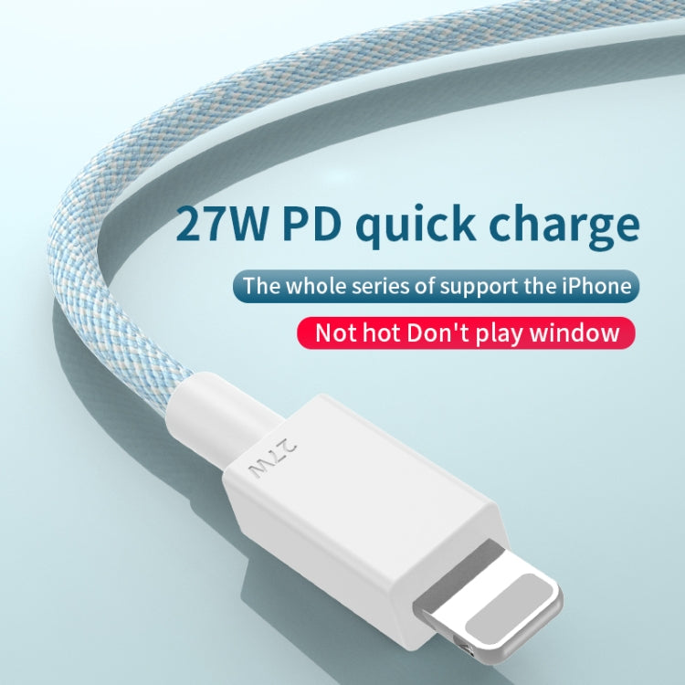 27W PD USB-C / Type-C 轉 8 Pin 快充編織數據線，線長：1m，27W
